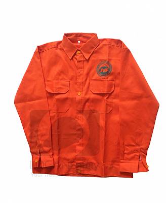 Đồng phục bảo hộ lao động phân bón Việt Nhật cao cấp, quần áo công nhân nhà máy phân bón vải kaki cam - 108