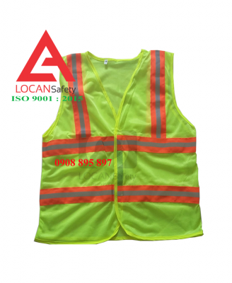 Áo lưới phản quang 3M, áo gile lưới phản quang màu xanh chuối cho kỹ sư công nhân điện lực - 038