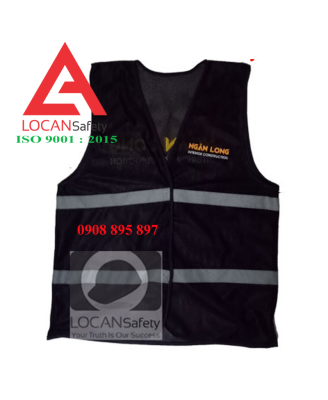 Áo phản quang vải lưới, áo gile lưới màu đen phối phản quang cho kỹ sư công nhân xây dựng - 042