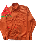 Đồng phục bảo hộ lao động điện lực vải kaki cam, quần áo công nhân điện lực dài tay - 088