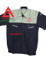 Đồng phục bảo hộ lao động cơ khí, quần áo công nhân cơ khí vải kaki phối màu - 092