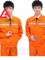 Quần áo bảo hộ lao động ngành xây dựng cho công nhân, kỹ sư vải kaki màu cam cao cấp - 105