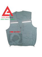 Áo ghi lê bảo hộ lao động kỹ sư điện tử vải kaki may nhiều túi hộp phối phản quang- 021