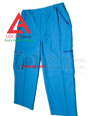 Quần bảo hộ lao động kaki xanh may nhiều túi hộp ngành cơ điện lạnh cao cấp - 035