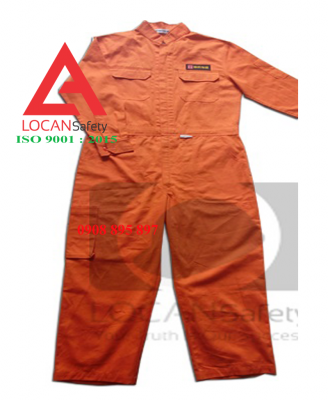 Áo liền quần bảo hộ lao động điện lực, đồng phục công nhân điện lực, thợ điện vải kaki màu cam - 066