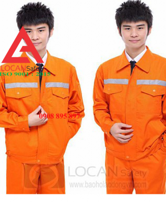 Quần áo bảo hộ lao động ngành xây dựng cho công nhân, kỹ sư vải kaki màu cam cao cấp - 105