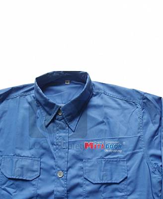 Đồng phục bảo hộ lao động cửa công nghiệp cao cấp, quần áo công nhân cửa công nghiệp vải kaki xanh - 121