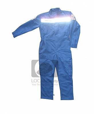 Áo liền quần bảo hộ lao động ngành điện lực cao cấp, đồng phục công nhân thợ điện vải kaki xanh dài tay - 090