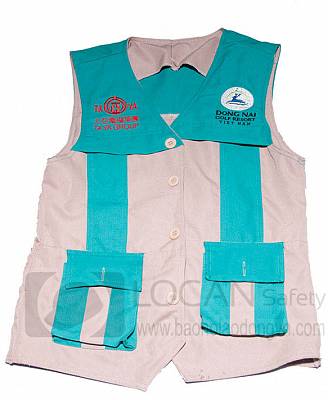 Áo ghi lê bảo hộ lao động vải kaki cao cấp may phối nhiều màu, áo ghi lê đồng phục nhân viên resort sân golf- GL002