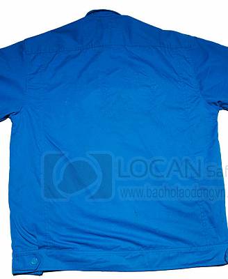 Quần áo bảo hộ lao động cửa hàng gas, đồng phục bảo hộ cho nhân viên giao gas vải kaki ngắn tay màu xanh- 015