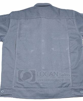 Quần áo bảo hộ lao động kỹ sư, công nhân nhà máy sản xuất xi măng vải kaki ngắn tay màu ghi xám cao cấp - 017