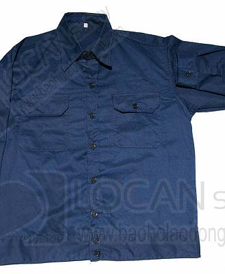 Quần áo bảo hộ lao động khai khoáng may sẵn, đồng phục công nhân khai thác than, khoáng sản màu xanh dương - 002