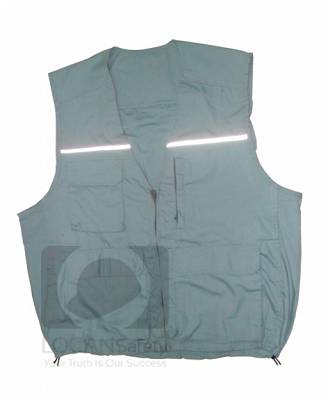 Áo ghi lê bảo hộ lao động kỹ sư điện tử vải kaki may nhiều túi hộp phối phản quang- 021