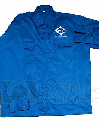 Quần áo bảo hộ lao động cửa cuốn công nghiệp, đồng phục công nhân cửa cuốn công nghiệp vải kaki xanh dương, túi hộp - 050