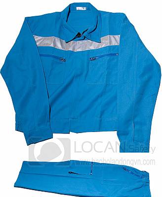 Quần áo bảo hộ lao động điện lạnh vải kaki phối phản quang, đồng phục nhân viên sửa chữa điện lạnh cao cấp - 048