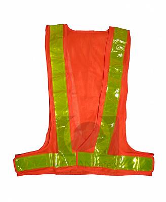 Áo phản quang chữ A khoác ngoài, áo gile vải lưới màu cam cho công nhân quét rác - vệ sinh môi trường - 024