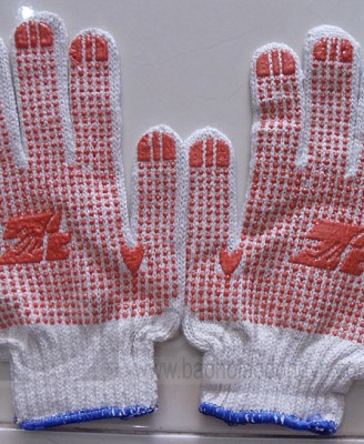Găng tay len bảo hộ tráng hạt nhựa - 013